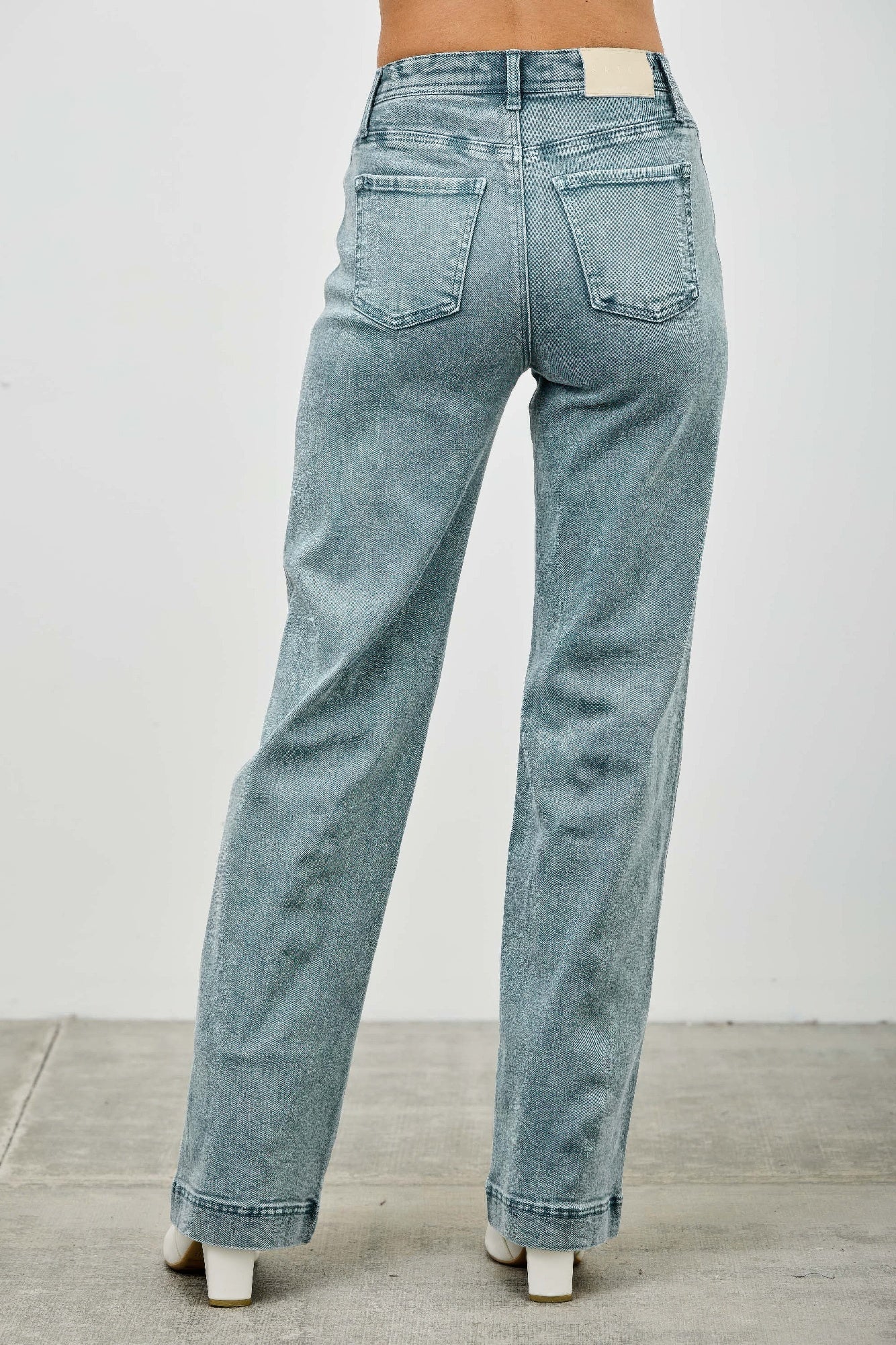 High Rise Slim Wide Straight