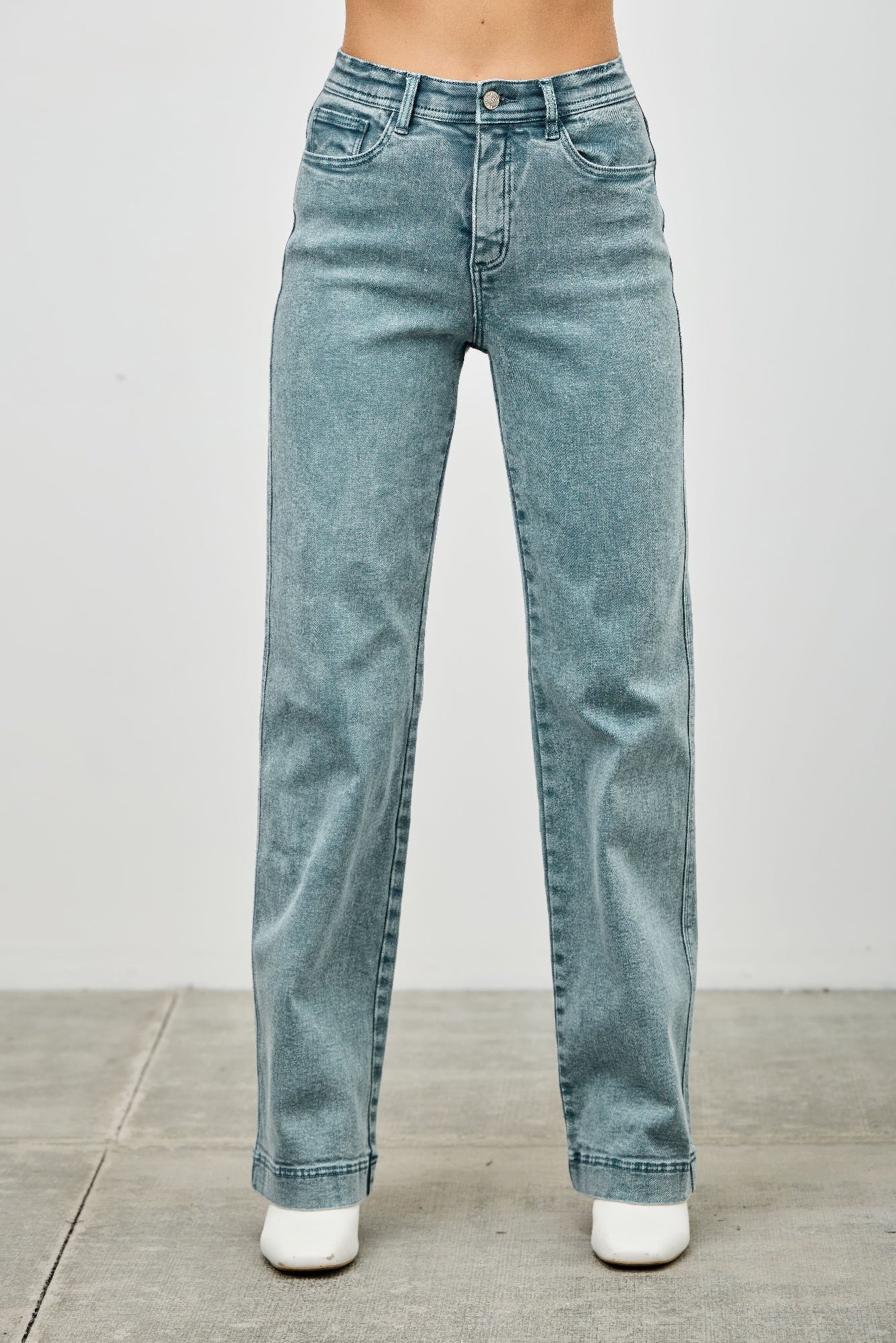 High Rise Slim Wide Straight