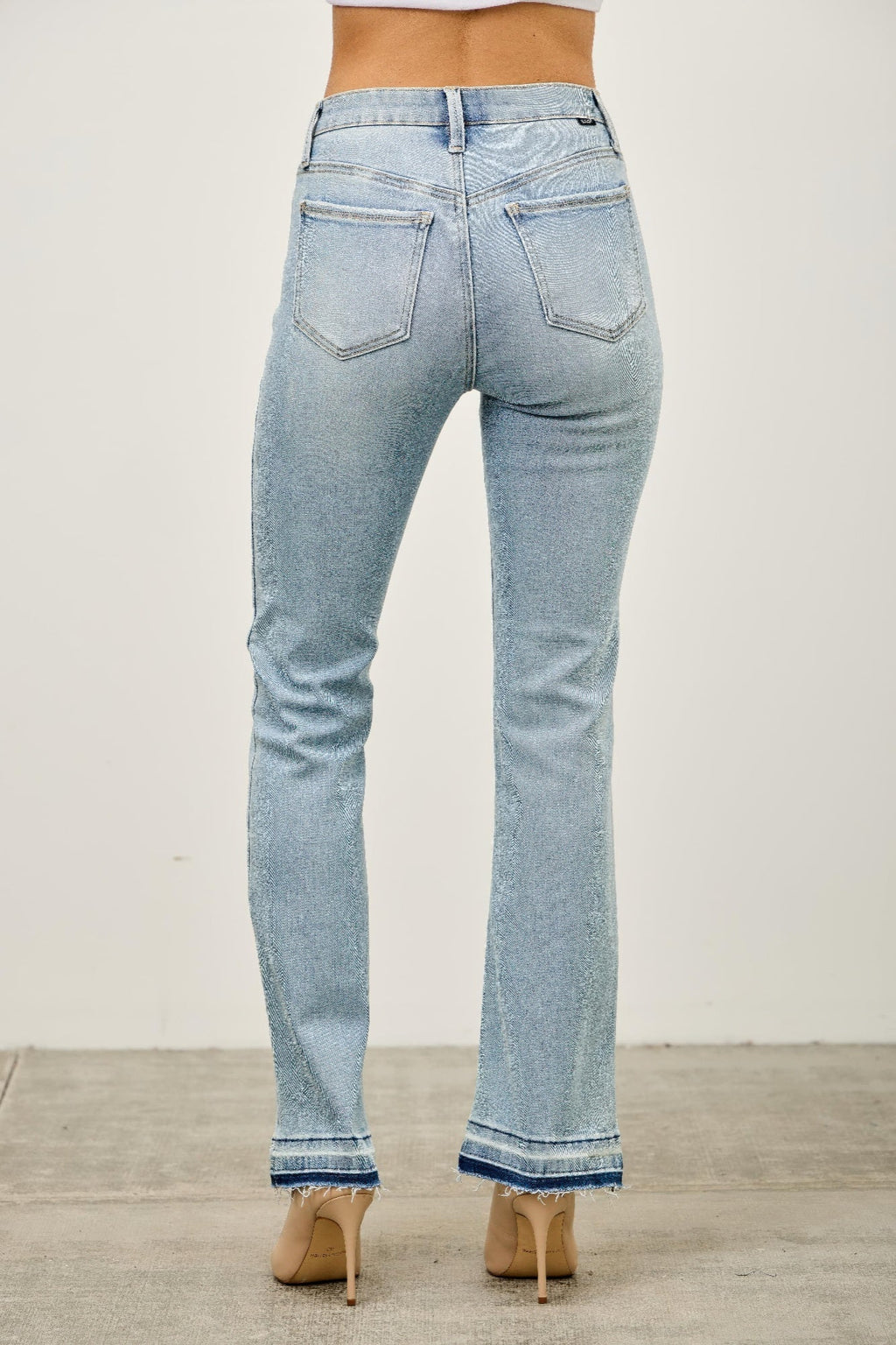Mid Rise Flare With Released Hem
