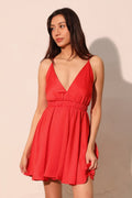 Washed Satin Crepe Cami Skater Dress