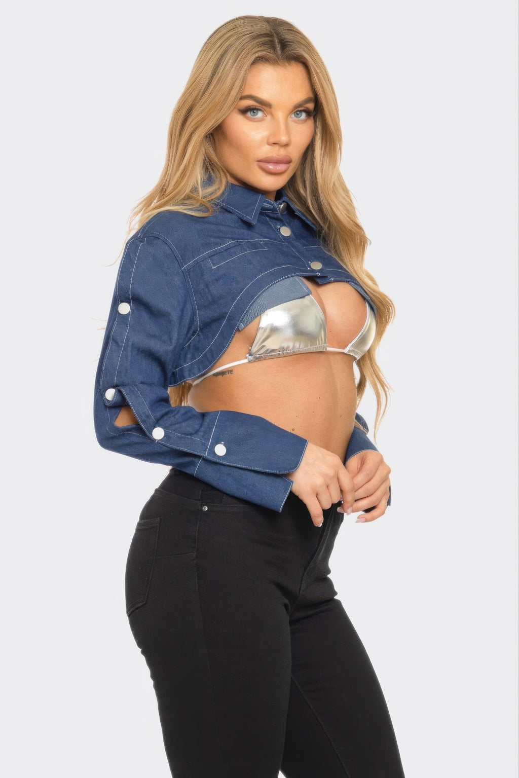 Button Down Denim Bolero