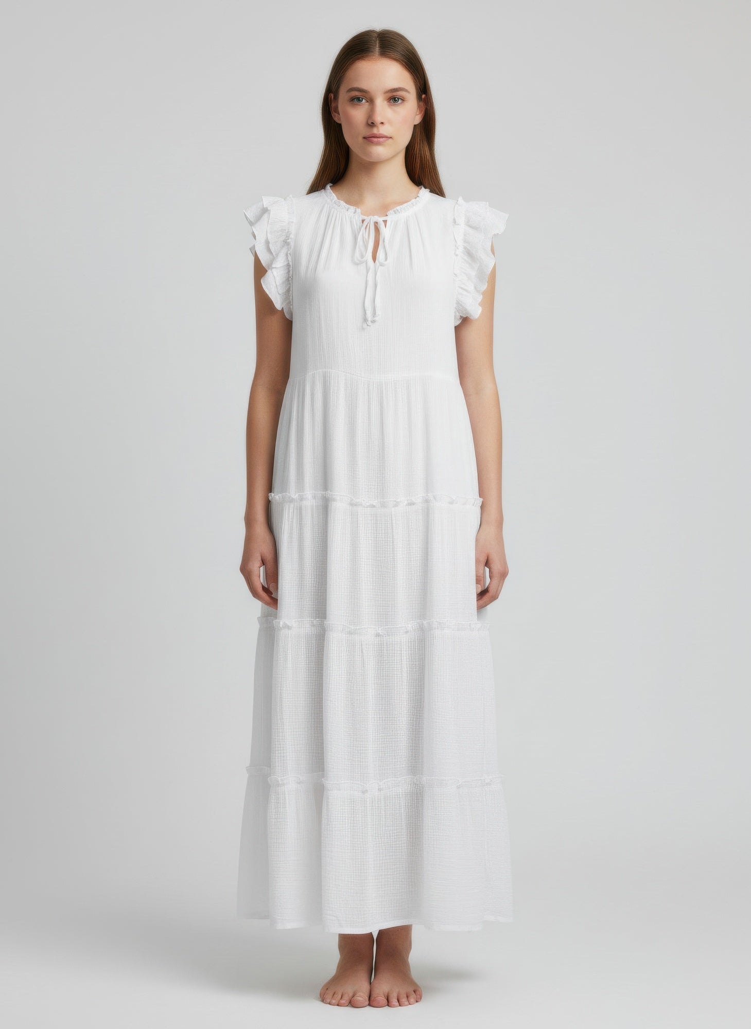 Mlle Gabrielle Solid Cap Sleeve Dress
