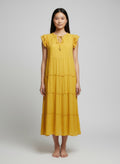 Mlle Gabrielle Solid Cap Sleeve Dress