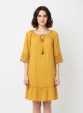 Mlle Gabrielle Solid Elbow Sleeve Dress