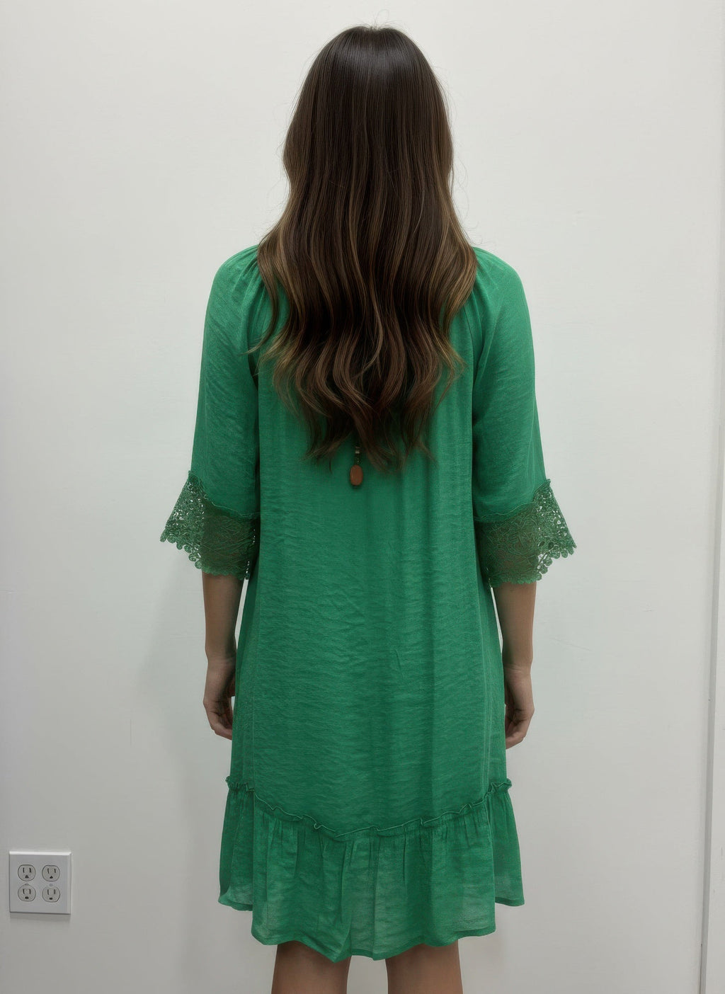 Mlle Gabrielle Solid Elbow Sleeve Dress