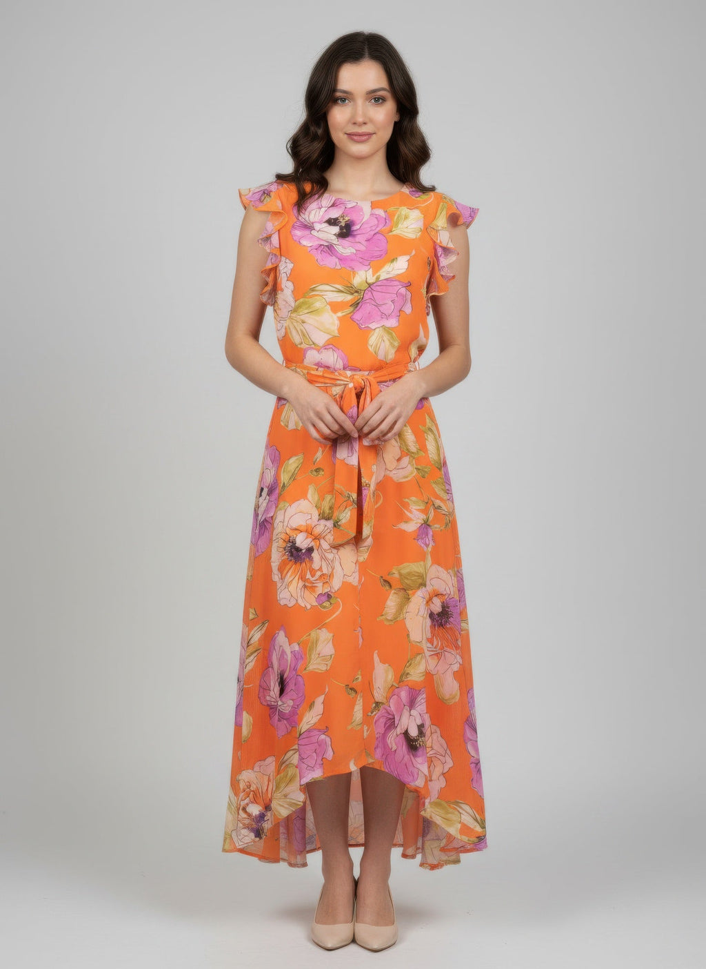 Shelby & Palmer Floral Ruffled Sleeve