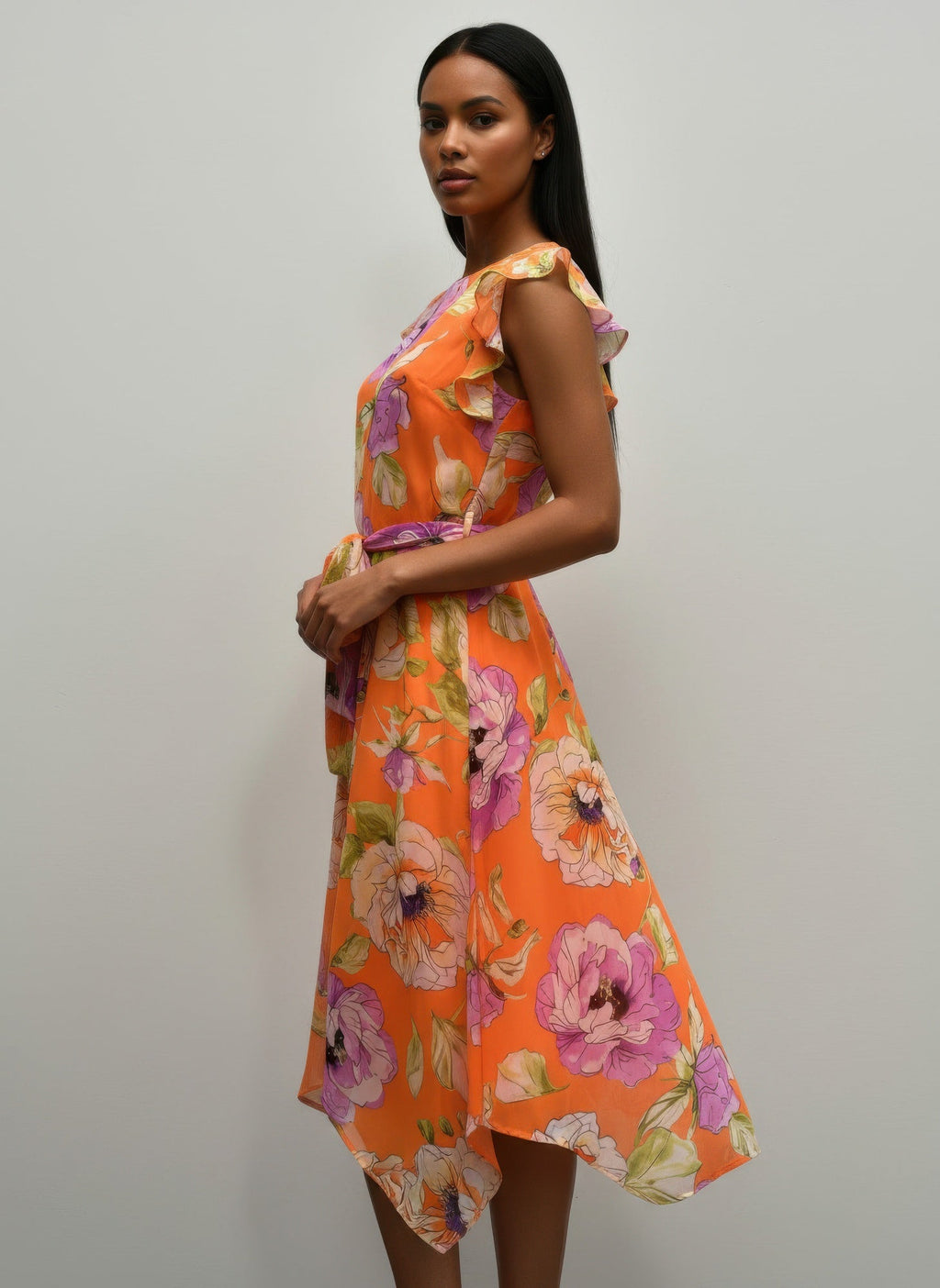 Shelby & Palmer Floral Ruffled Sleeve