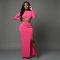 High Slit Side Maxi Skirt Set