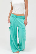 Mineral Wash Wide Leg Cargo Pants