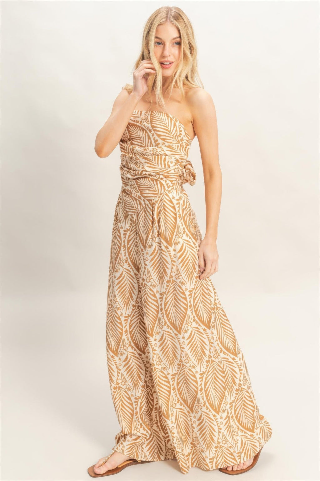Strapless Top & Pant Print Set