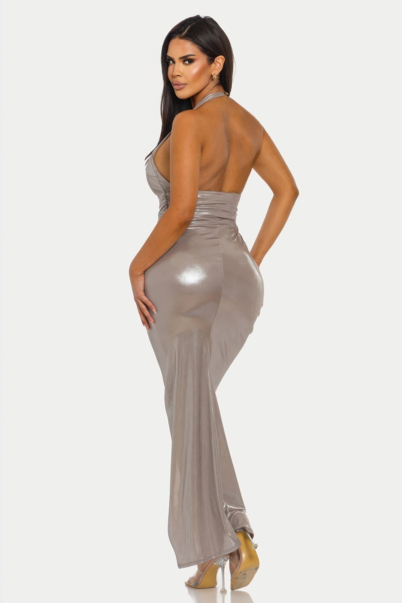Lustrous Knot Midi Dress