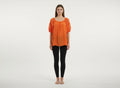 Unique Spectrum Solid Short Sleeve Blouse