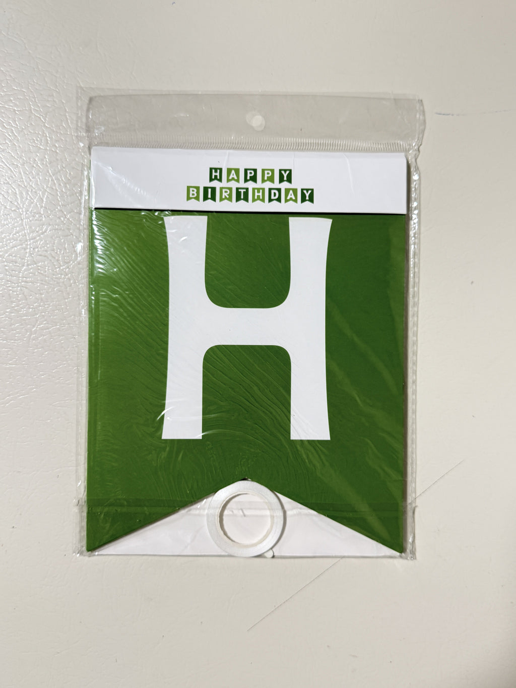 Happy Birthday Banner Green Two Tone 13 Piece Bunting Garland