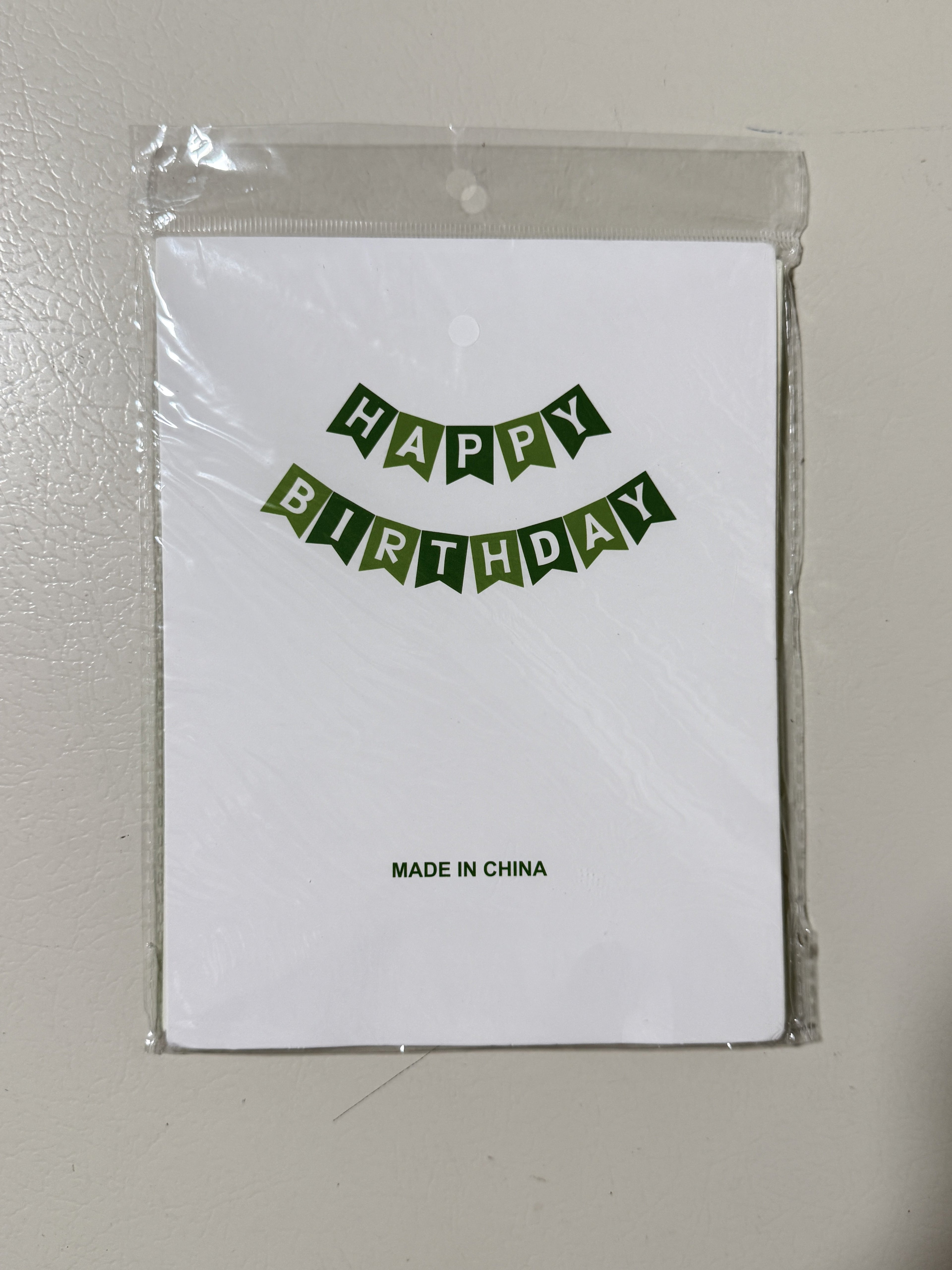 Happy Birthday Banner Green Two Tone 13 Piece Bunting Garland