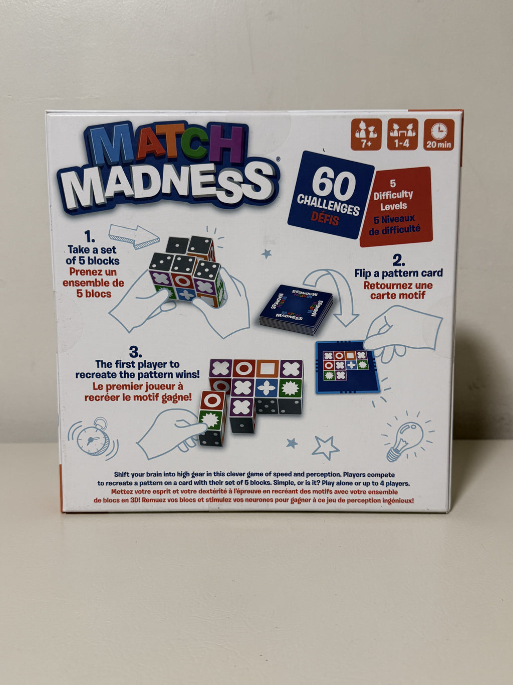 Match Madness Board Game 60 Challenges Speed Pattern Puzzle Ages 7 Plus