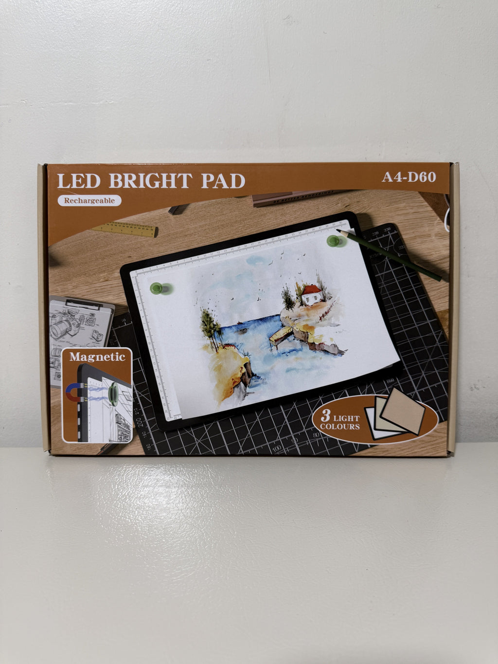 A4 LED Light Pad Rechargeable 4000mAh Tracing Box Diamond Painting Black
