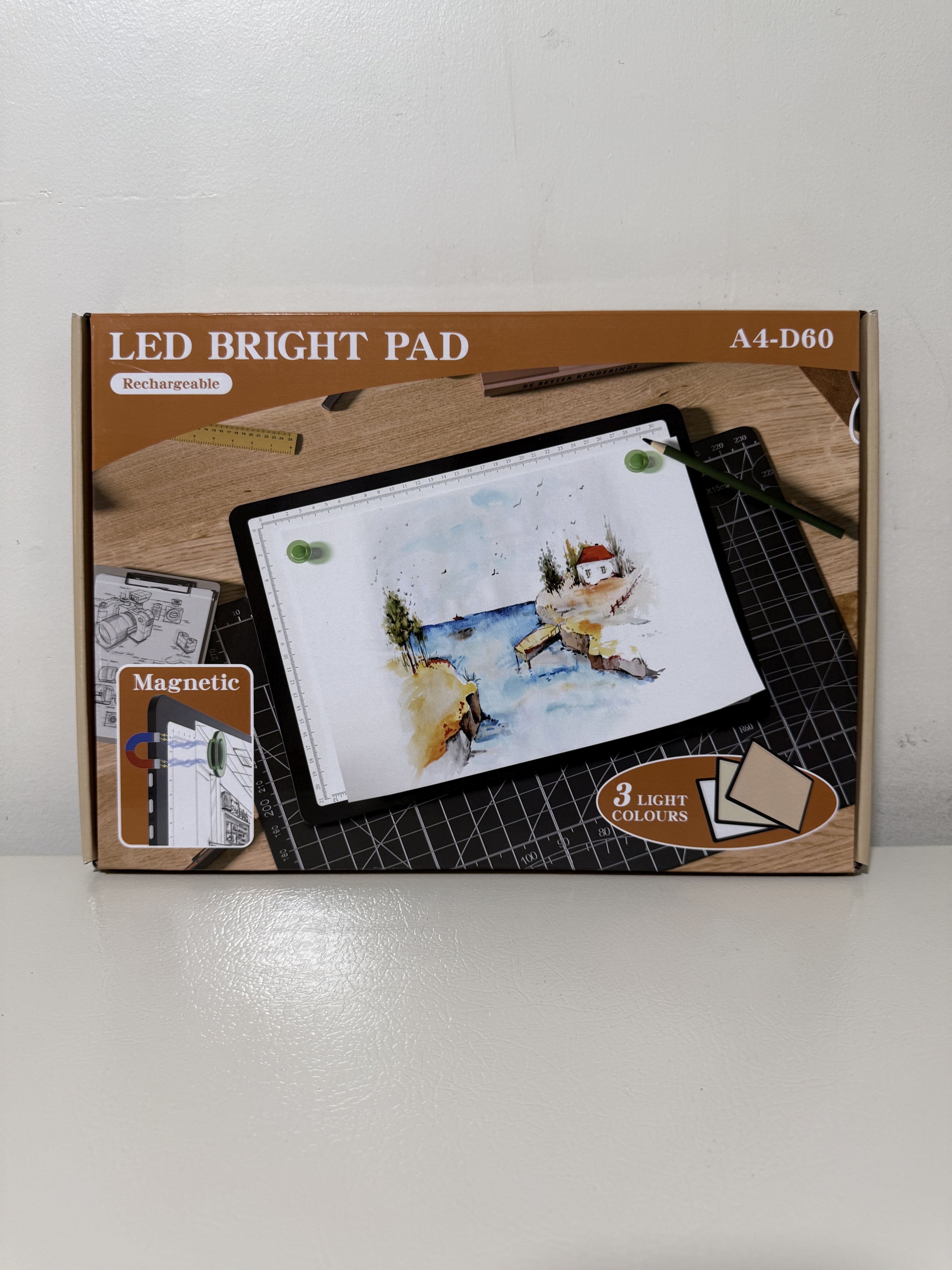 A4 LED Light Pad Rechargeable 4000mAh Tracing Box Diamond Painting Black