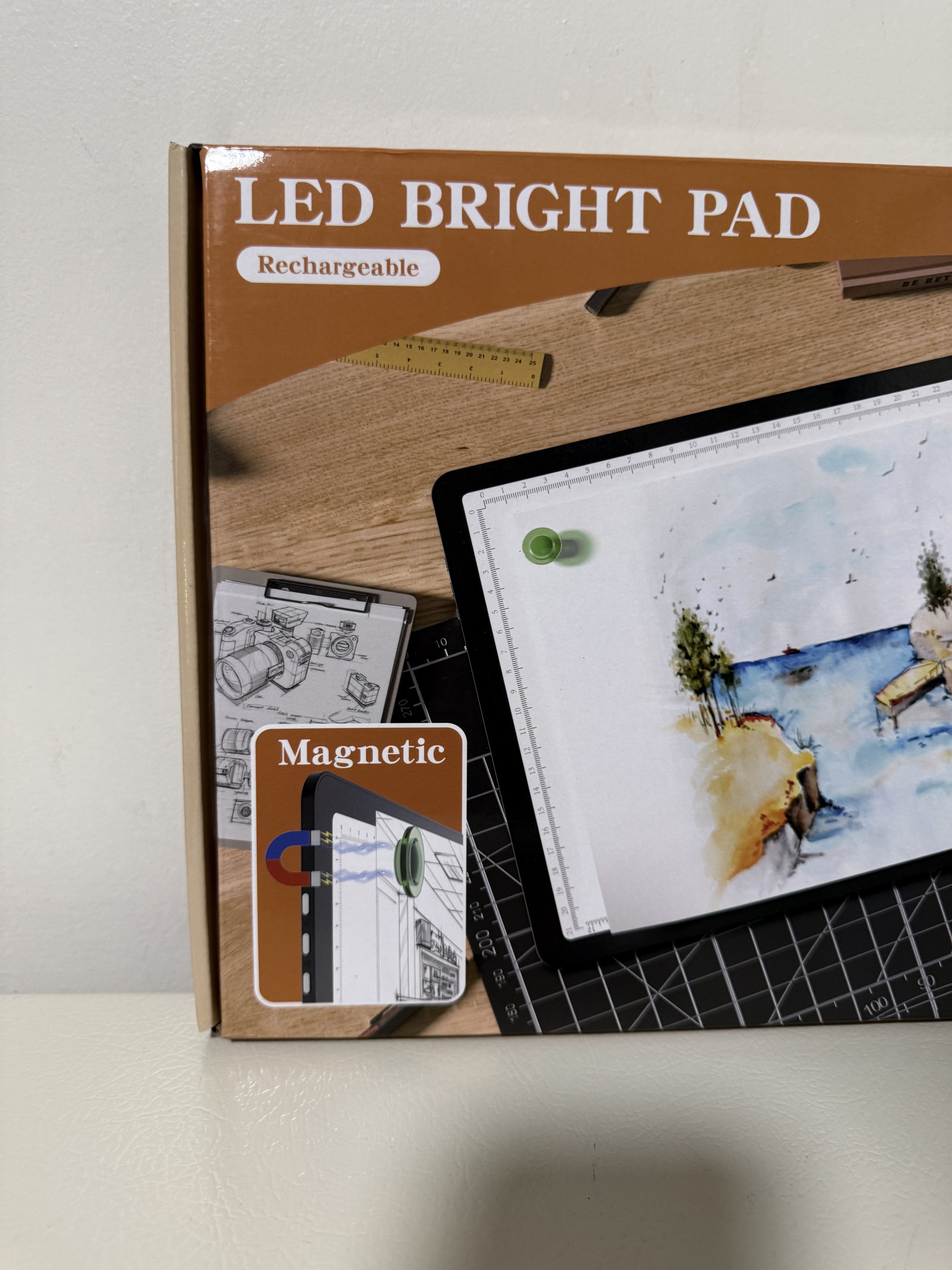 A4 LED Light Pad Rechargeable 4000mAh Tracing Box Diamond Painting Black