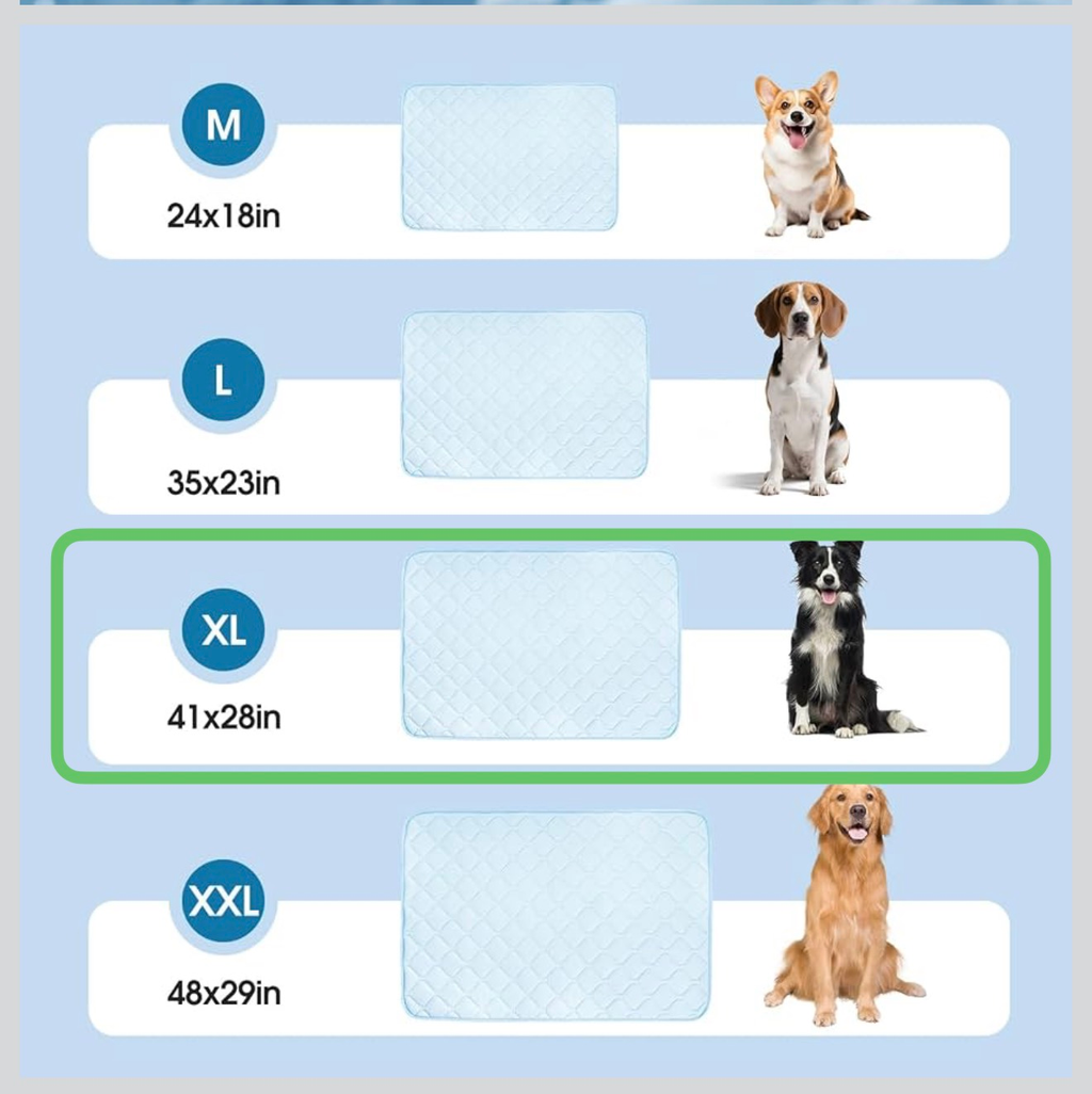 Pet Cooling Mat XL 41x28 Washable Non Slip Dog Crate Pad Light Blue