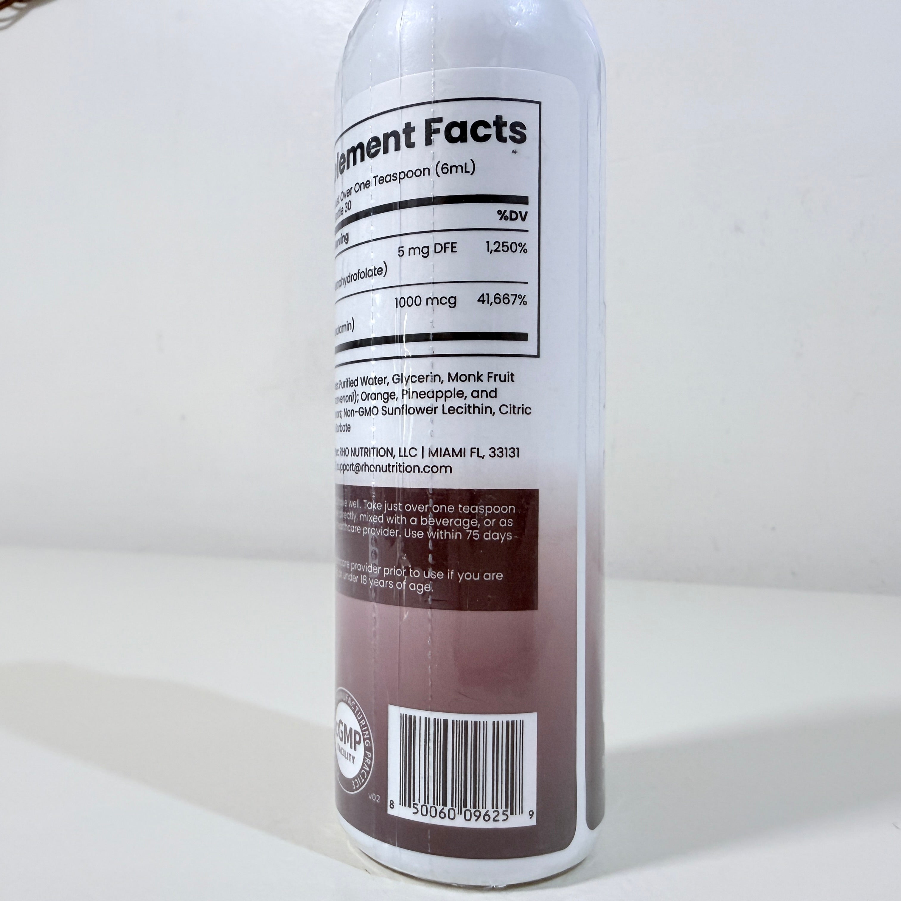 Rho Nutrition Liposomal Methylfolate 5-MTHF + B12 Complex 6 fl oz Liquid BB 02/2028