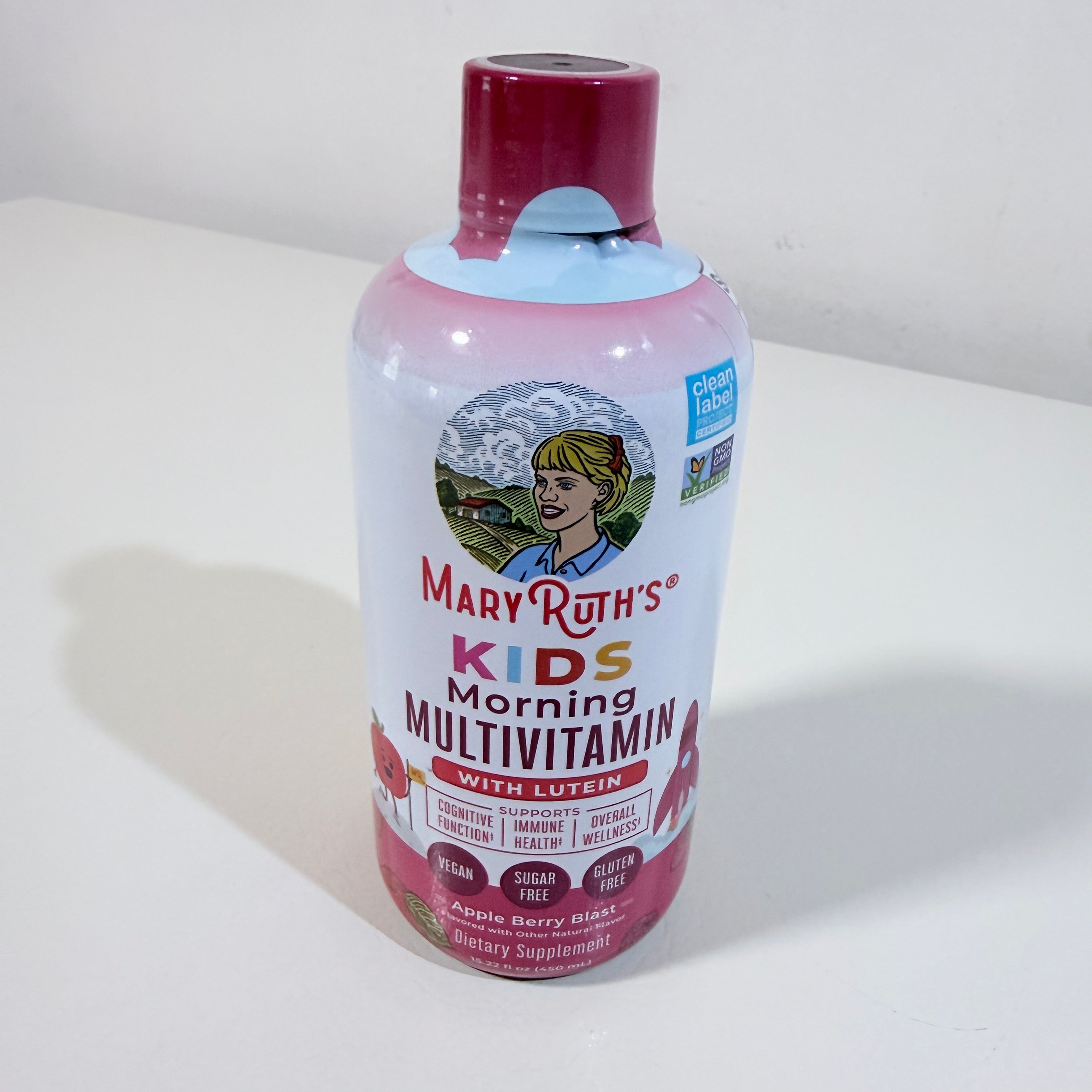 MaryRuth's Kids Morning Multivitamin with Lutein Liquid Apple Berry Blast 15.22 fl oz BB 07/2028