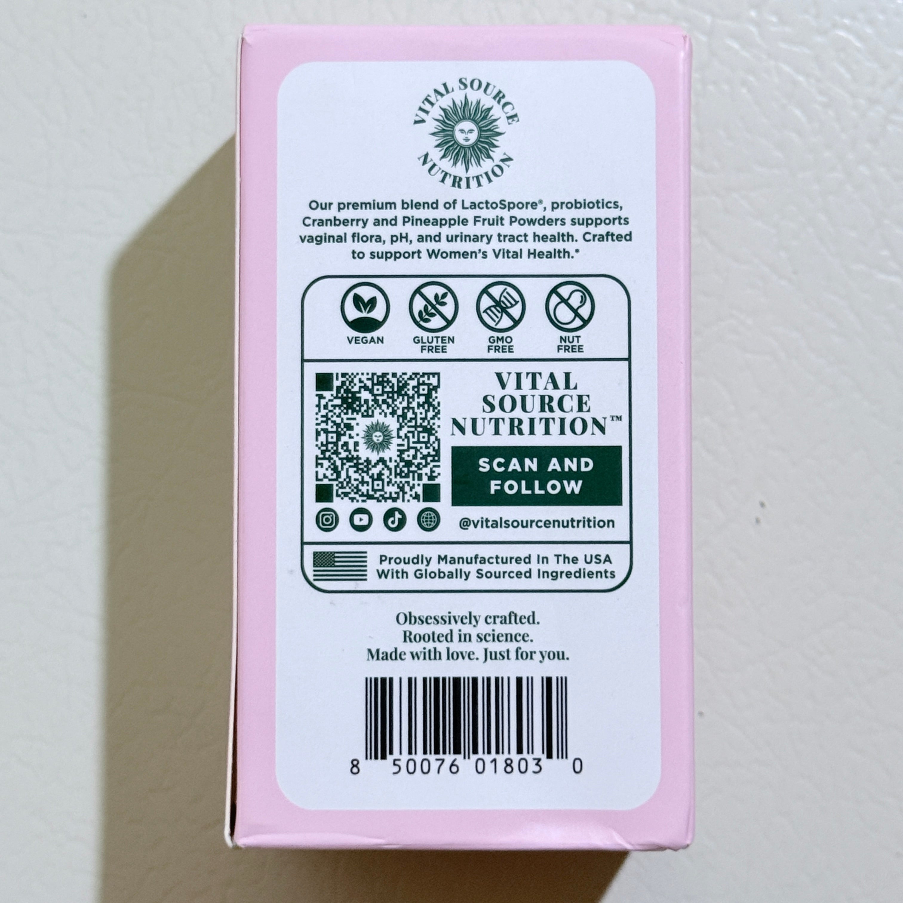 Vital Source Nutrition ViXi Feminine Balance Capsules 60 Count LactoSpore EXP 09/2027