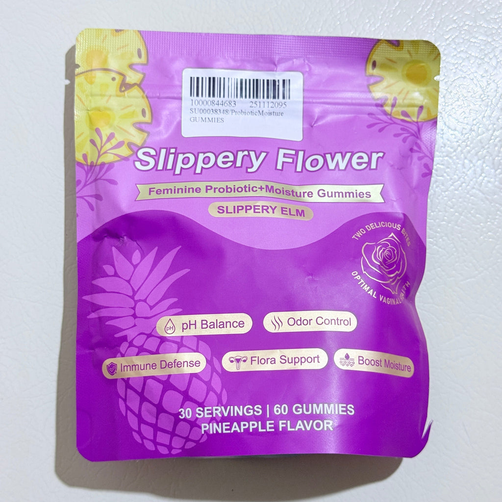 Feminine Probiotic + Moisture Gummies Slippery Elm Pineapple 60 Gummies 30 Servings EXP 10/2027
