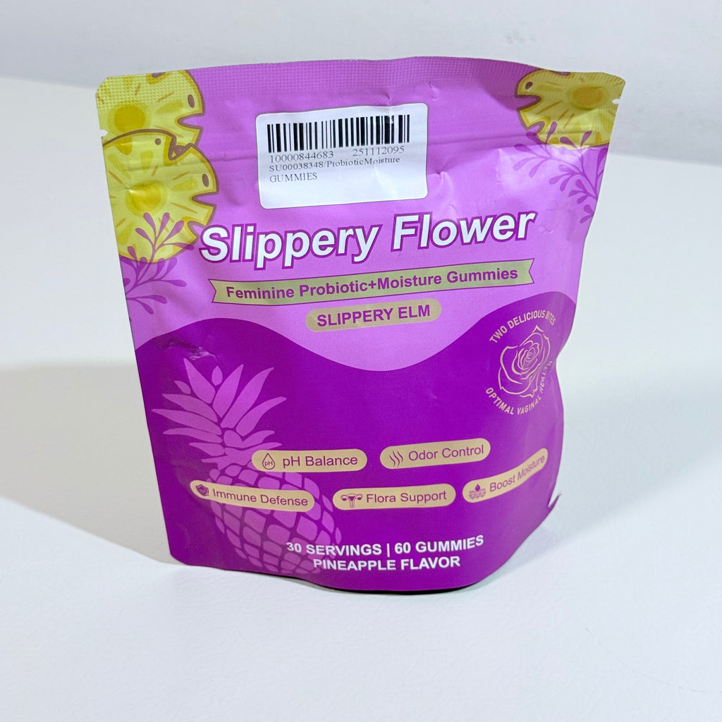 Feminine Probiotic + Moisture Gummies Slippery Elm Pineapple 60 Gummies 30 Servings EXP 10/2027