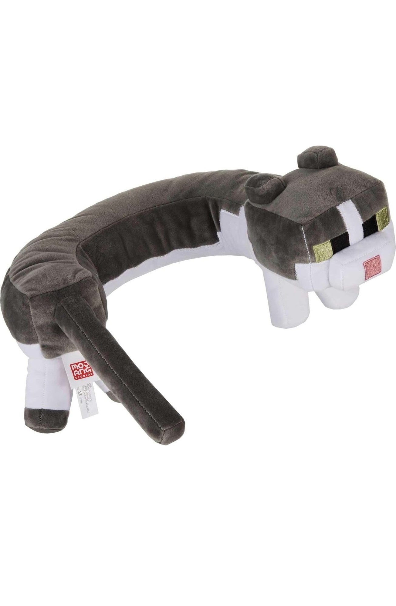 Minecraft Cat Plush Neck Pillow Purring Sounds Travel Toy Gray White