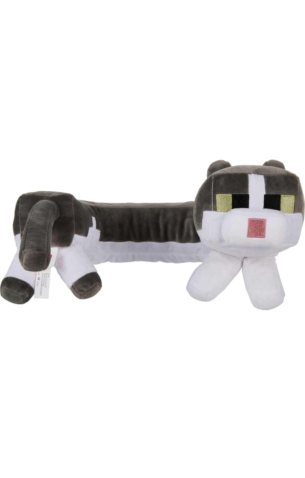 Minecraft Cat Plush Neck Pillow Purring Sounds Travel Toy Gray White