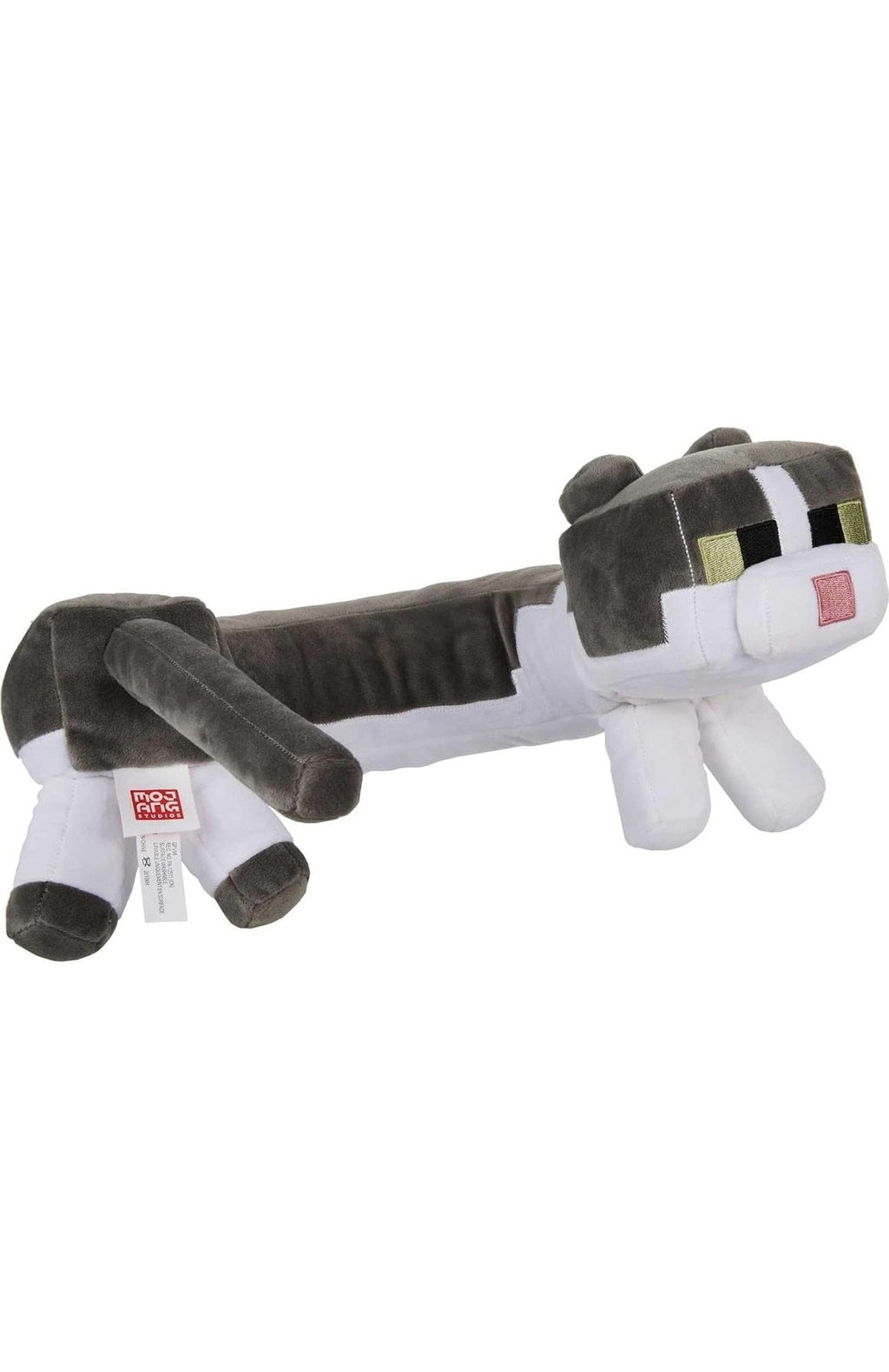 Minecraft Cat Plush Neck Pillow Purring Sounds Travel Toy Gray White