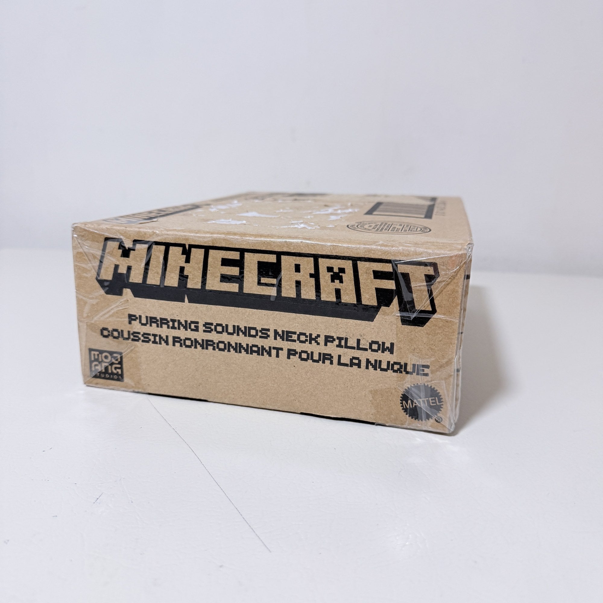 Minecraft Cat Plush Neck Pillow Purring Sounds Travel Toy Gray White