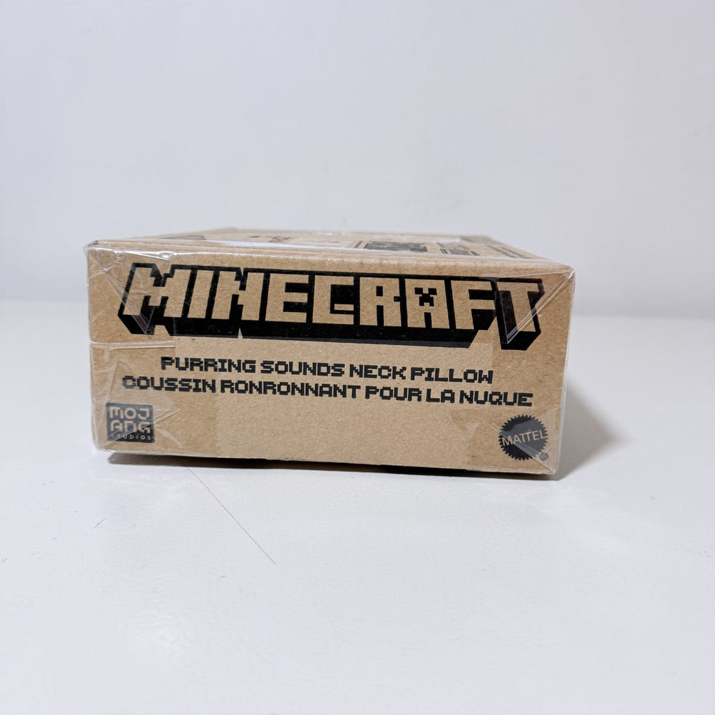 Minecraft Cat Plush Neck Pillow Purring Sounds Travel Toy Gray White