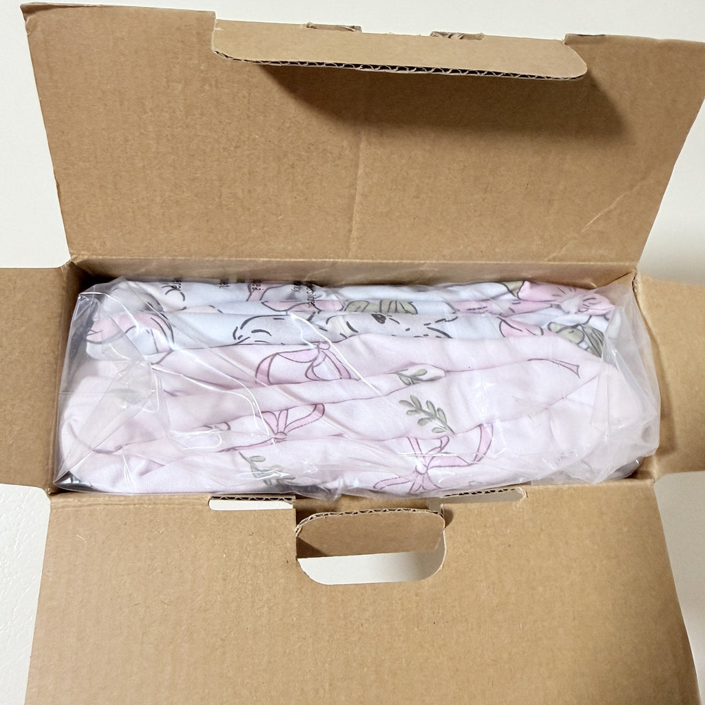 Baby Crib Sheets 2 Pack Fitted Standard Crib Rabbit and Floral Pink Cream