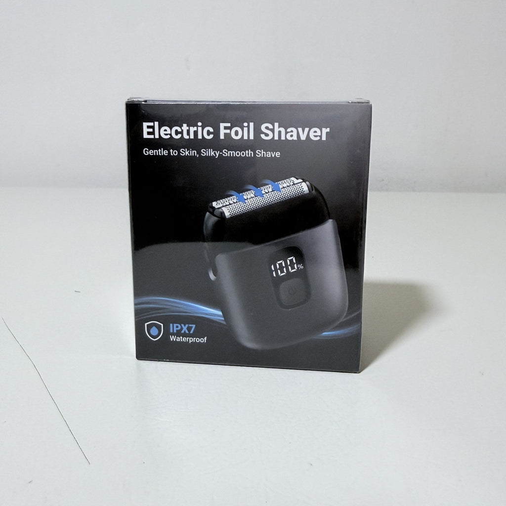 Electric Foil Shaver Rechargeable IPX7 Waterproof LED Display Travel Lock Gray