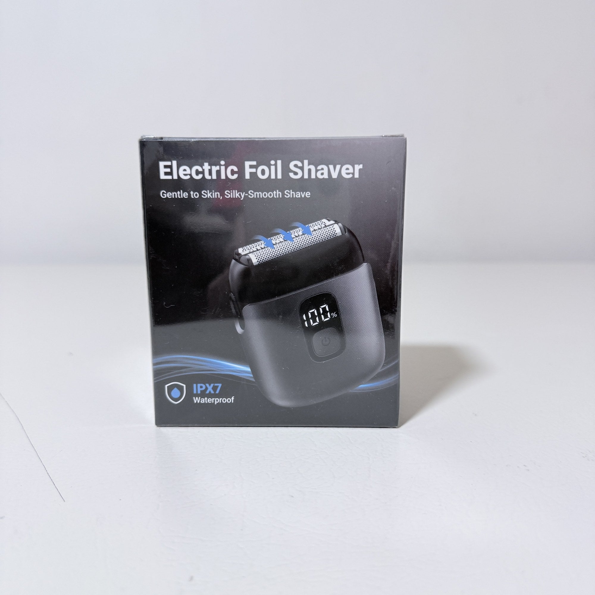 Electric Foil Shaver Rechargeable IPX7 Waterproof LED Display Travel Lock Gray