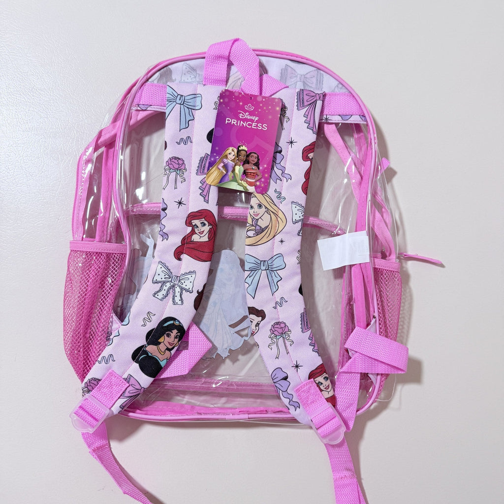 Disney Princess Kids Clear PVC Backpack 16 Inch Full Size School Stadium