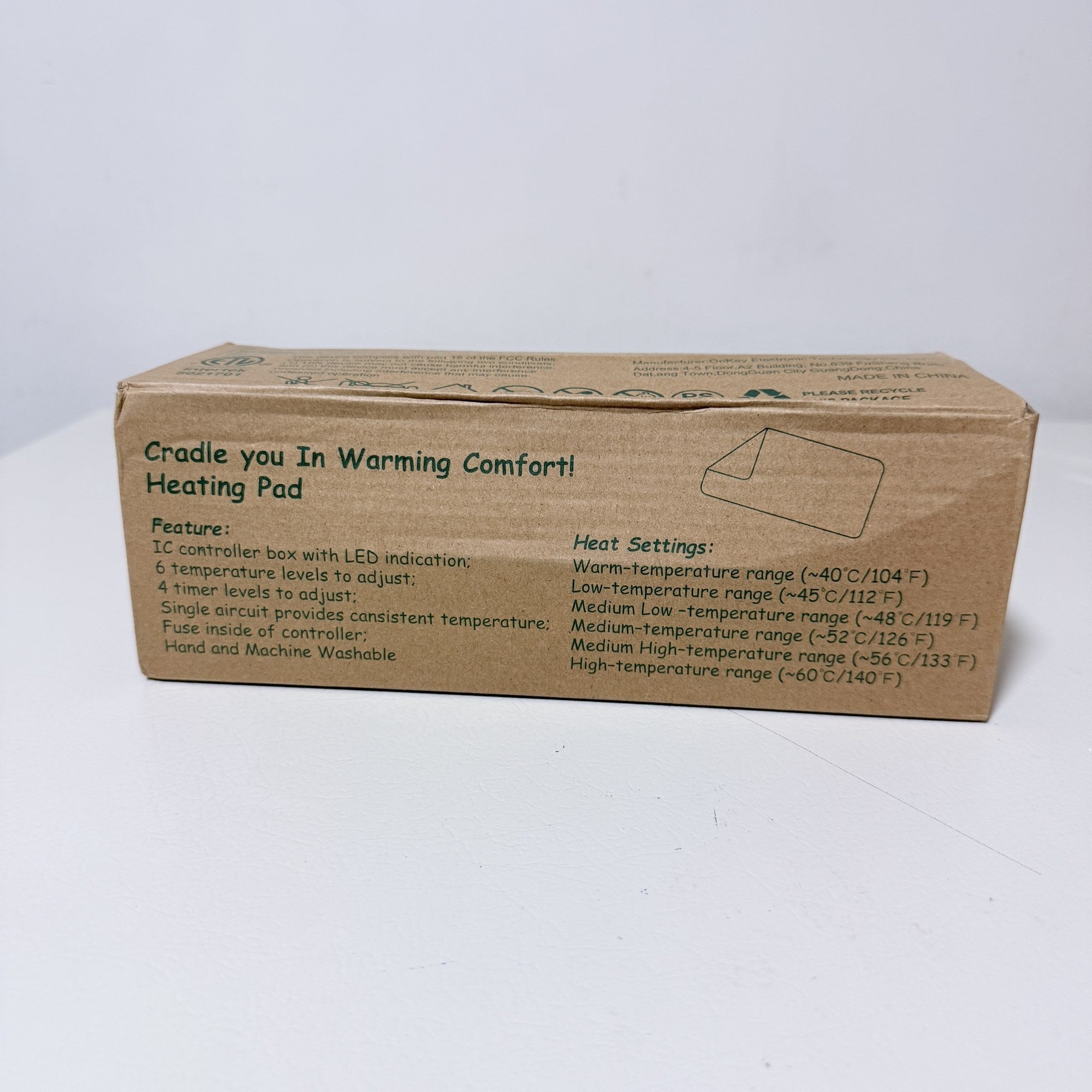Deepsoon Heating Pad 24 x 12 Inch Electric 6 Heat Settings 4 Timers Light Gray