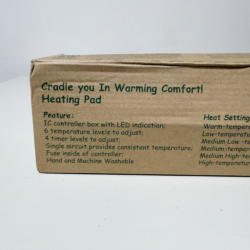 Deepsoon Heating Pad 24 x 12 Inch Electric 6 Heat Settings 4 Timers Light Gray