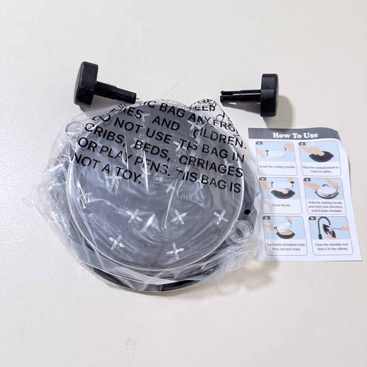 Chicken Shredder Twist Meat Shredding Tool for Pulled Pork Chicken Black