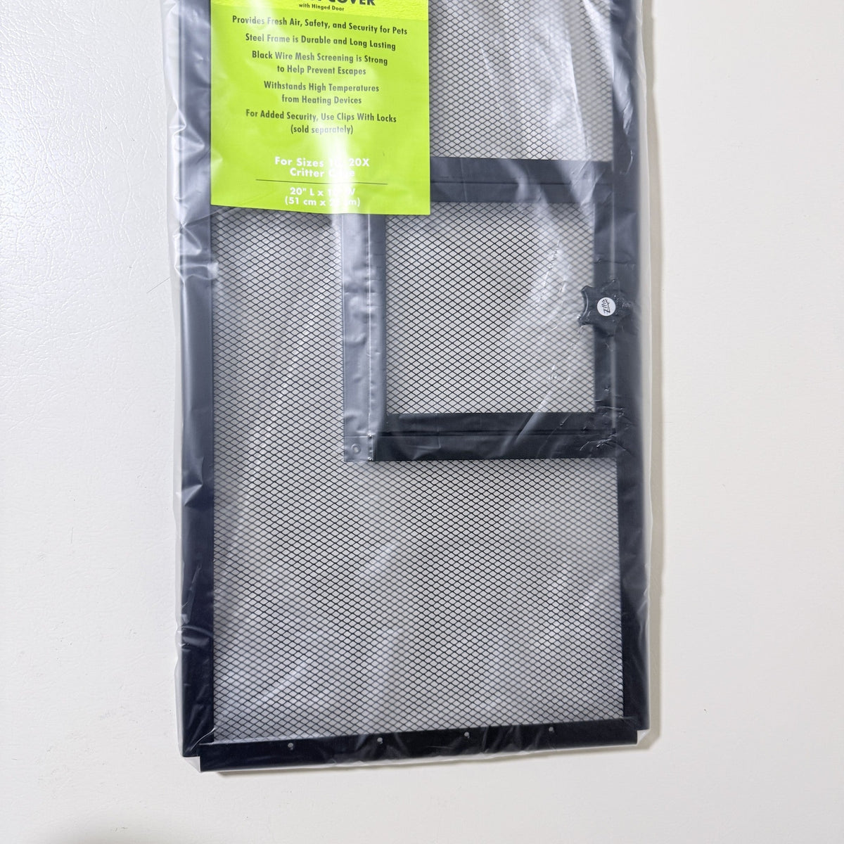Zilla Fresh Air Screen Cover Hinged Door 20x10 Reptile Terrarium Lid