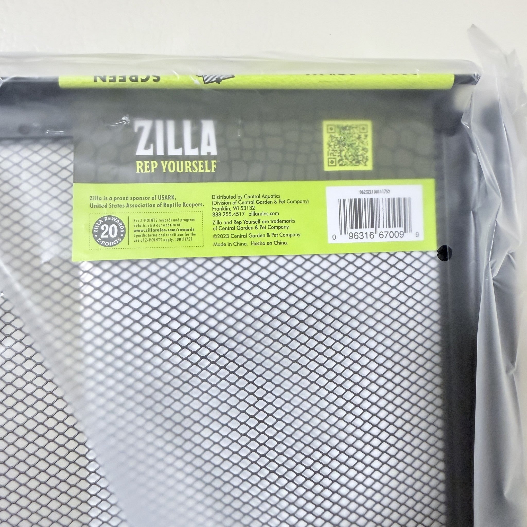 Zilla Fresh Air Screen Cover Hinged Door 20x10 Reptile Terrarium Lid