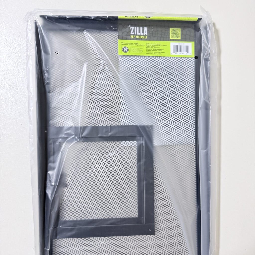 Zilla Fresh Air Screen Cover Hinged Door 20x10 Reptile Terrarium Lid