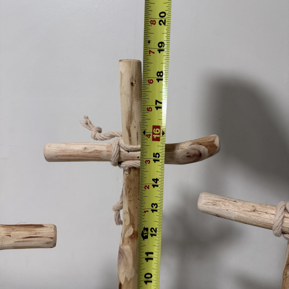 Kalalou Set of 3 Recycled Wood Crosses on Rock Bases Rustic Farmhouse Decor