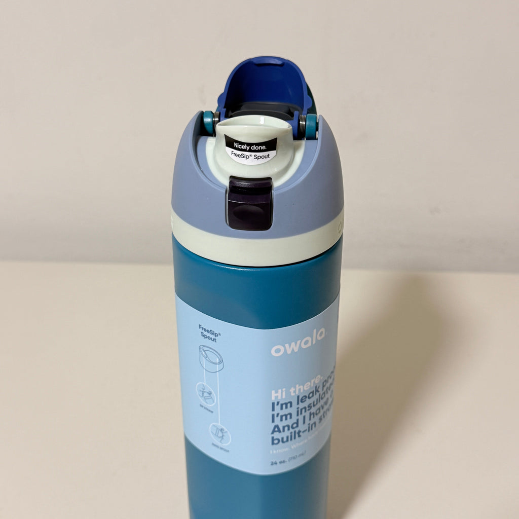 Owala FreeSip 24 oz Insulated Stainless Steel Water Bottle with Built-In Straw, Blue