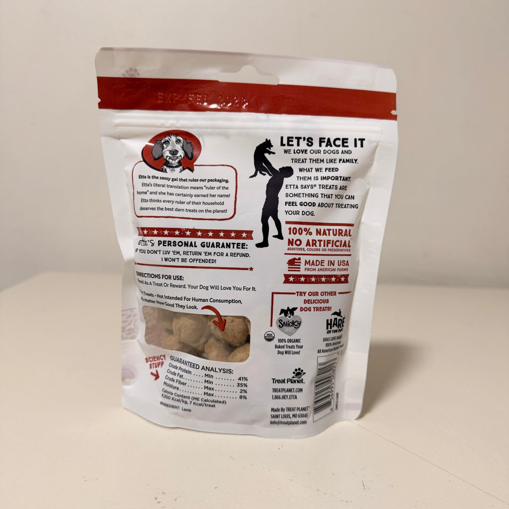 Etta Says Freeze Dried Dog Treats 3-Pack, Lamb Turkey and Duck, 2.5 oz Each, Best By May 2028