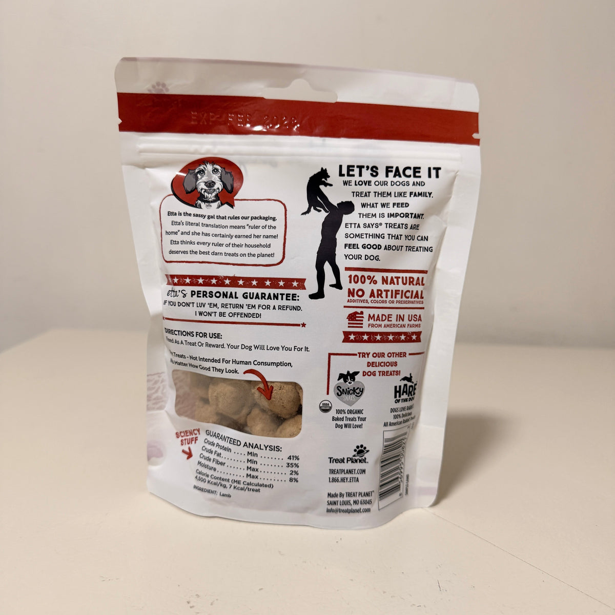 Etta Says Freeze Dried Dog Treats 3-Pack, Lamb Turkey and Duck, 2.5 oz Each, Best By May 2028