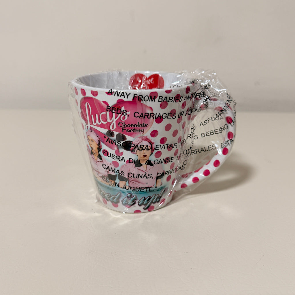 I Love Lucy Chocolate Factory Ceramic Mug, Pink Polka Dot, Officially Licensed