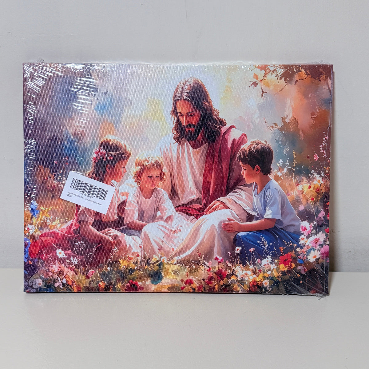 Jesus With Children Canvas Wall Art Print, 12 x 16 in, Gallery Wrapped