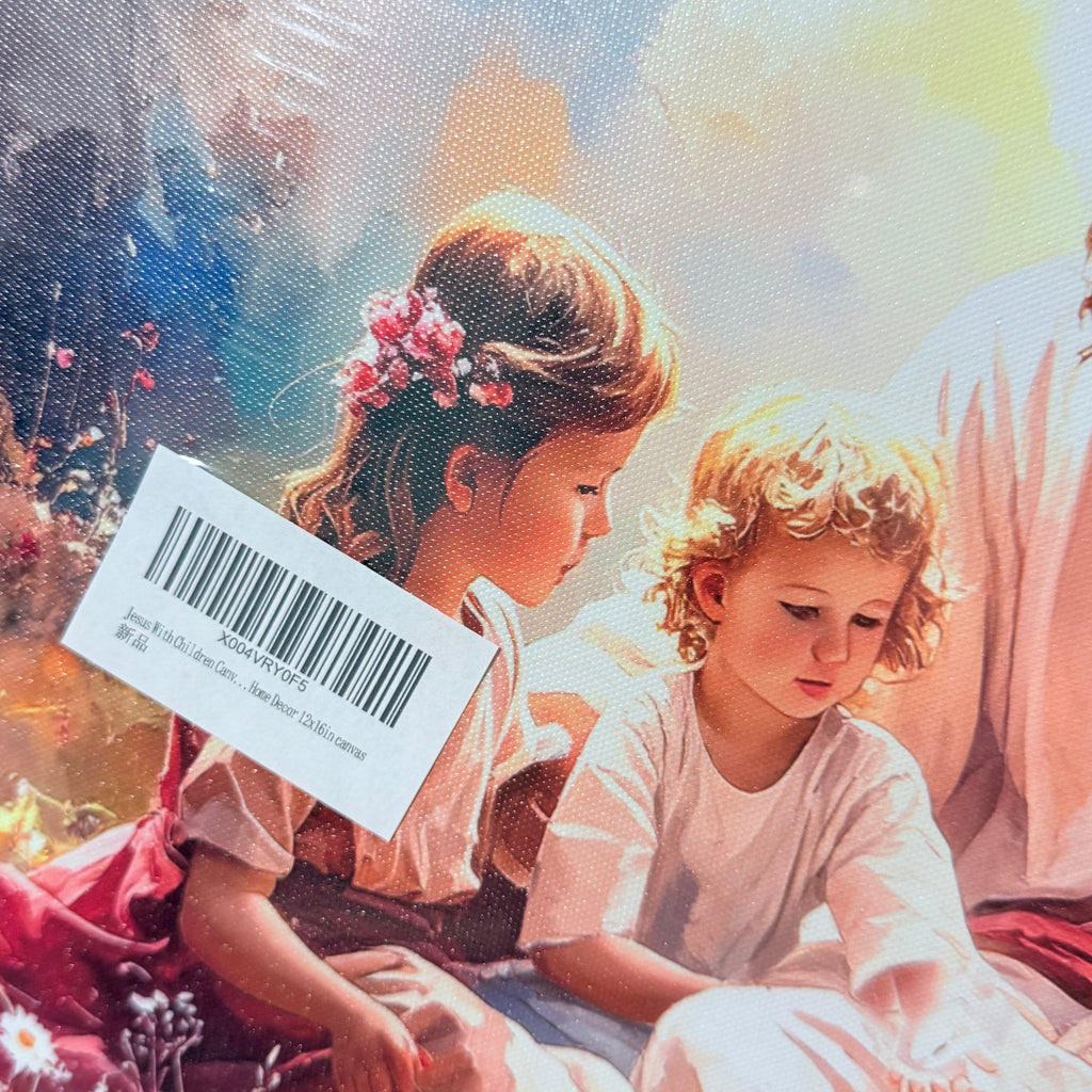 Jesus With Children Canvas Wall Art Print, 12 x 16 in, Gallery Wrapped